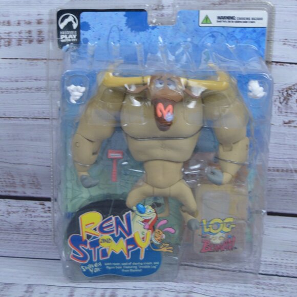 Ren and Stimpy Palisades Shaven Yak Figure Invisible Log Blammo 2004 BOX DAMAGE - Picture 13 of 16